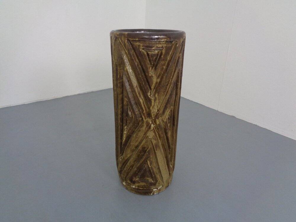 Large Brutalist Ceramic Umbrella Stand, Italy, 1960s