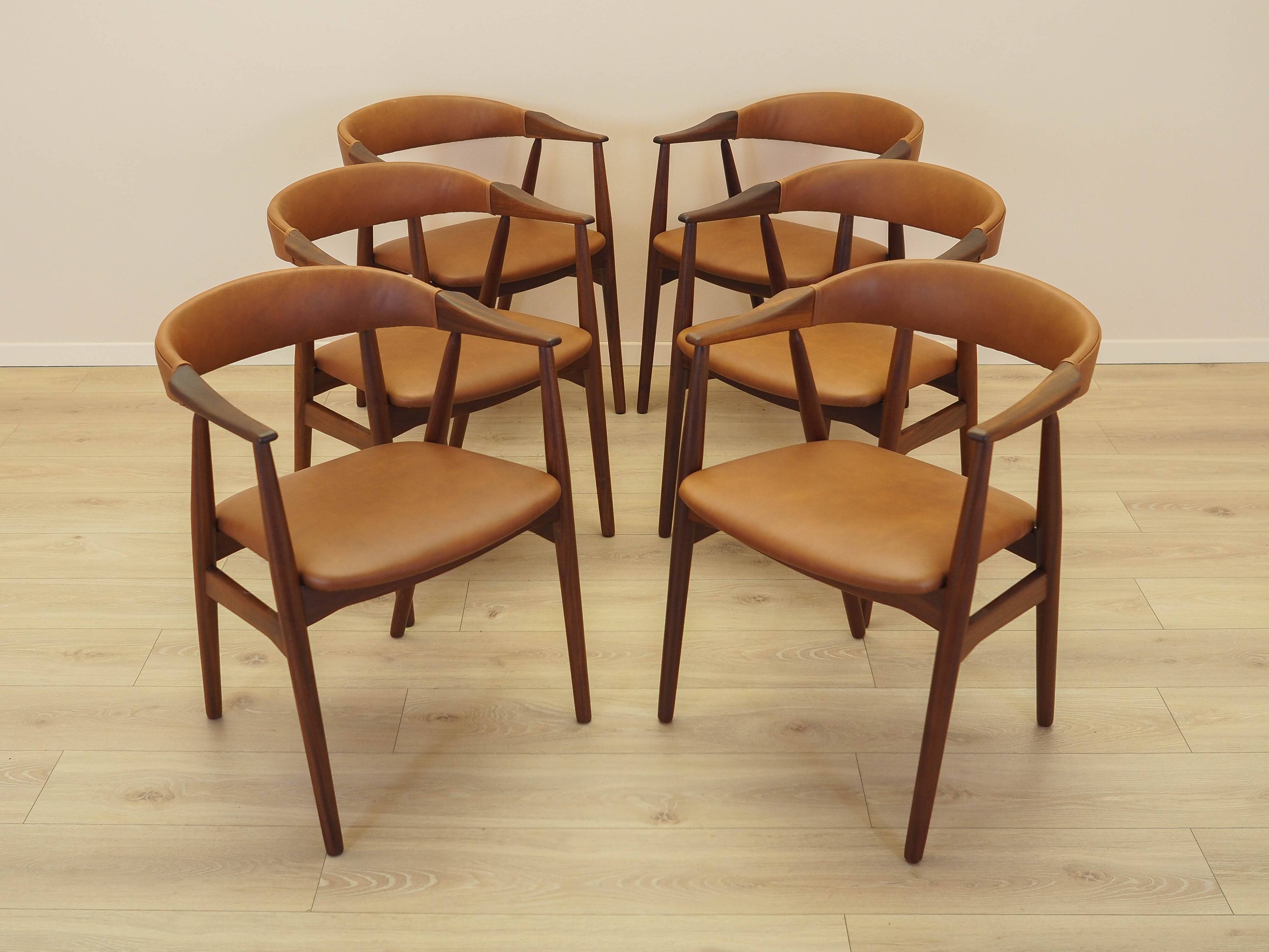 Set of six teak chairs, Danish design, 1970s, made in Denmark