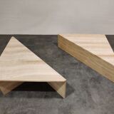 Up & Up travertine triangular coffee tables, 1970s