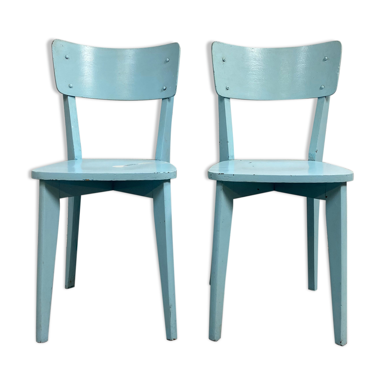 Paire de chaises bistro bleues