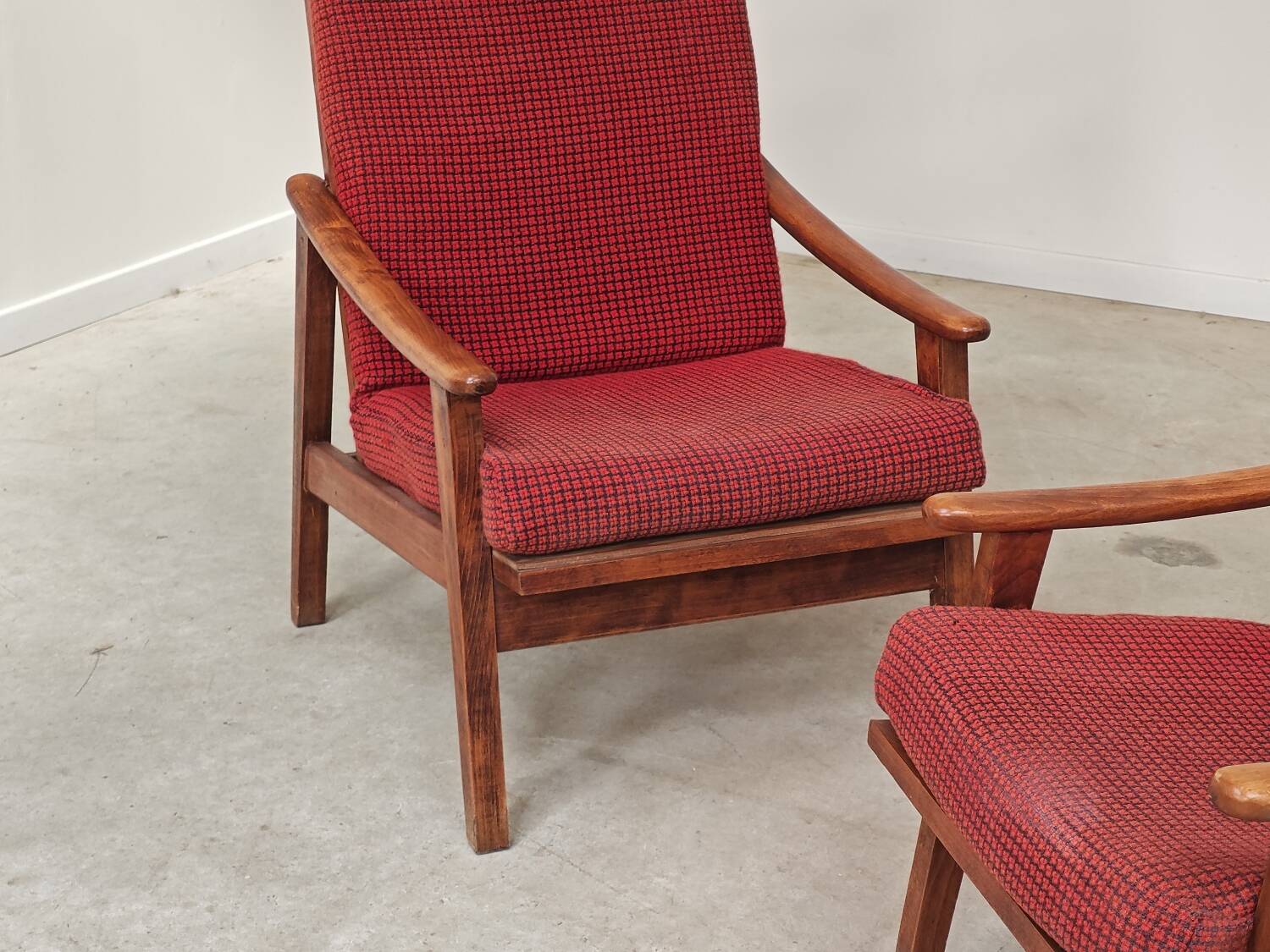 Pair of Scandinavian style armchairs, French made 1970.