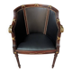 Louis XVI style office chair in mahogany and gilded bronze