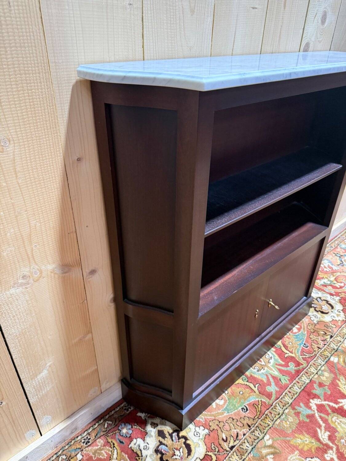 Low library - Bibus - Mahogany console with marble top