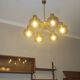 Large brass and glass chandelier by Hans-Agne Jakobsson, Sweden 1960s