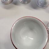 Set of 6 Lunéville Faience Egg Cups KG Reverbère