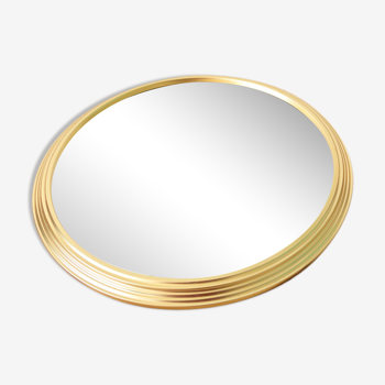 Gold art deco mirror tray 30 cm diameter