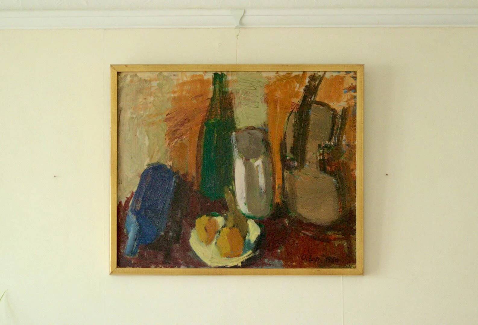 Original Swedish oil on panel – signed "O. Ln", 1950