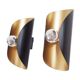 Paire d'appliques noir et or