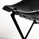 2 leather and metal folding chairs - Paquebot France 1960