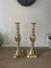 Pair of antique english princess of diamonds brass candlesticks