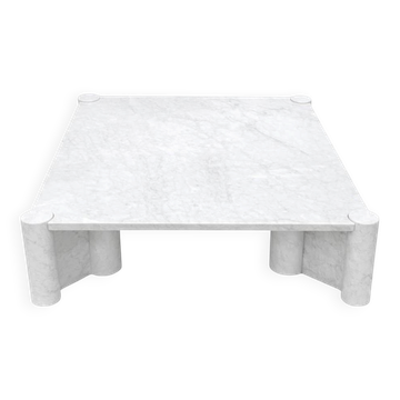 Jumbo Carrara Marble Italian Square Coffee Table by Gae Aulenti For Knoll, 1960s