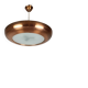 Large Art Deco Copper UFO Hanging Lamp, Czechoslovakia, 1930s