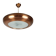 Large Art Deco Copper UFO Hanging Lamp, Czechoslovakia, 1930s