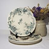 Flat plate of the earthenware factory of Salins model Cyclamen