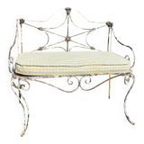 Antique wrought iron bench