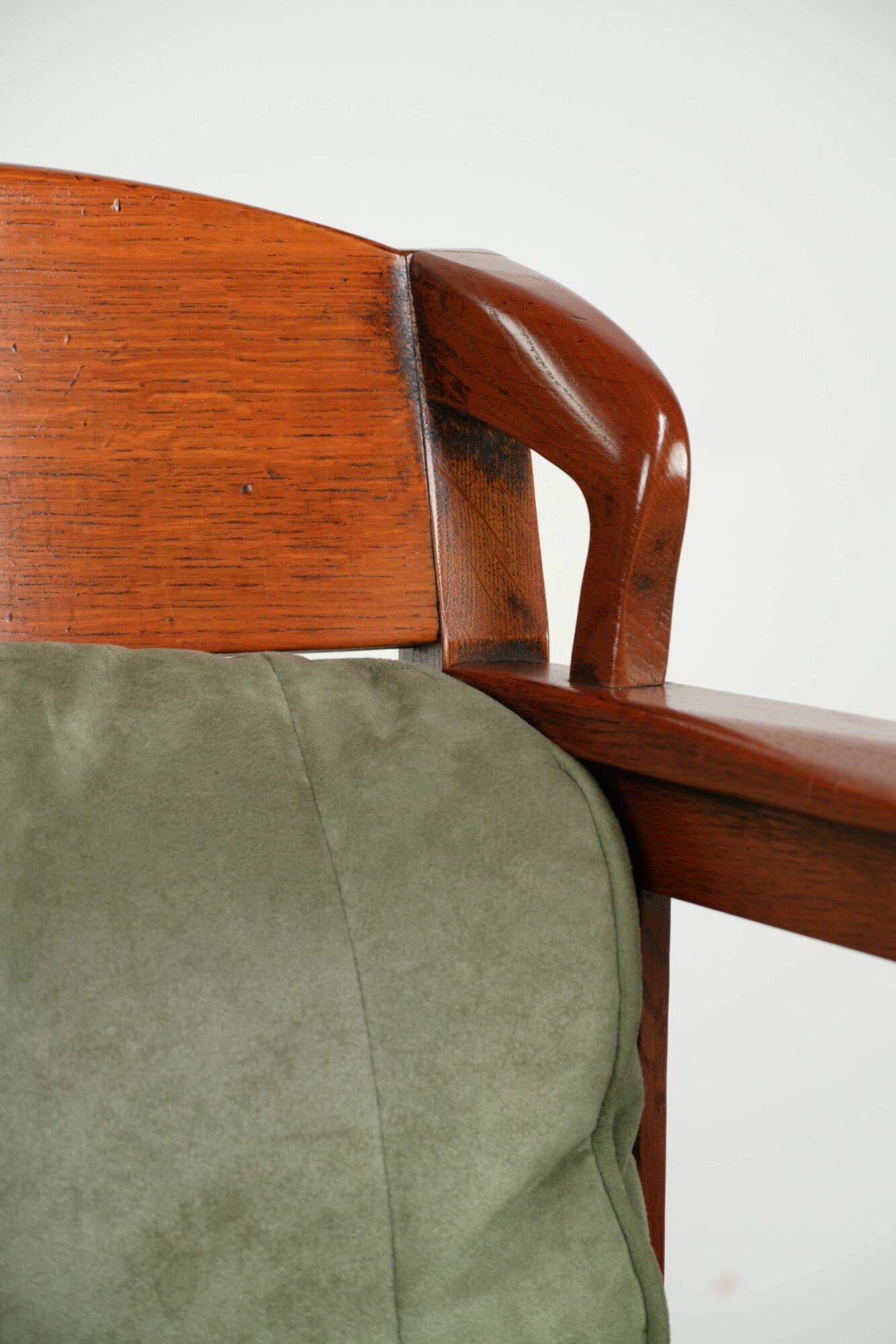 Set of 2 Art Nouveau/Jugendstil dining chairs with suede upholstery