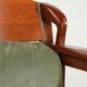 Set of 2 Art Nouveau/Jugendstil dining chairs with suede upholstery