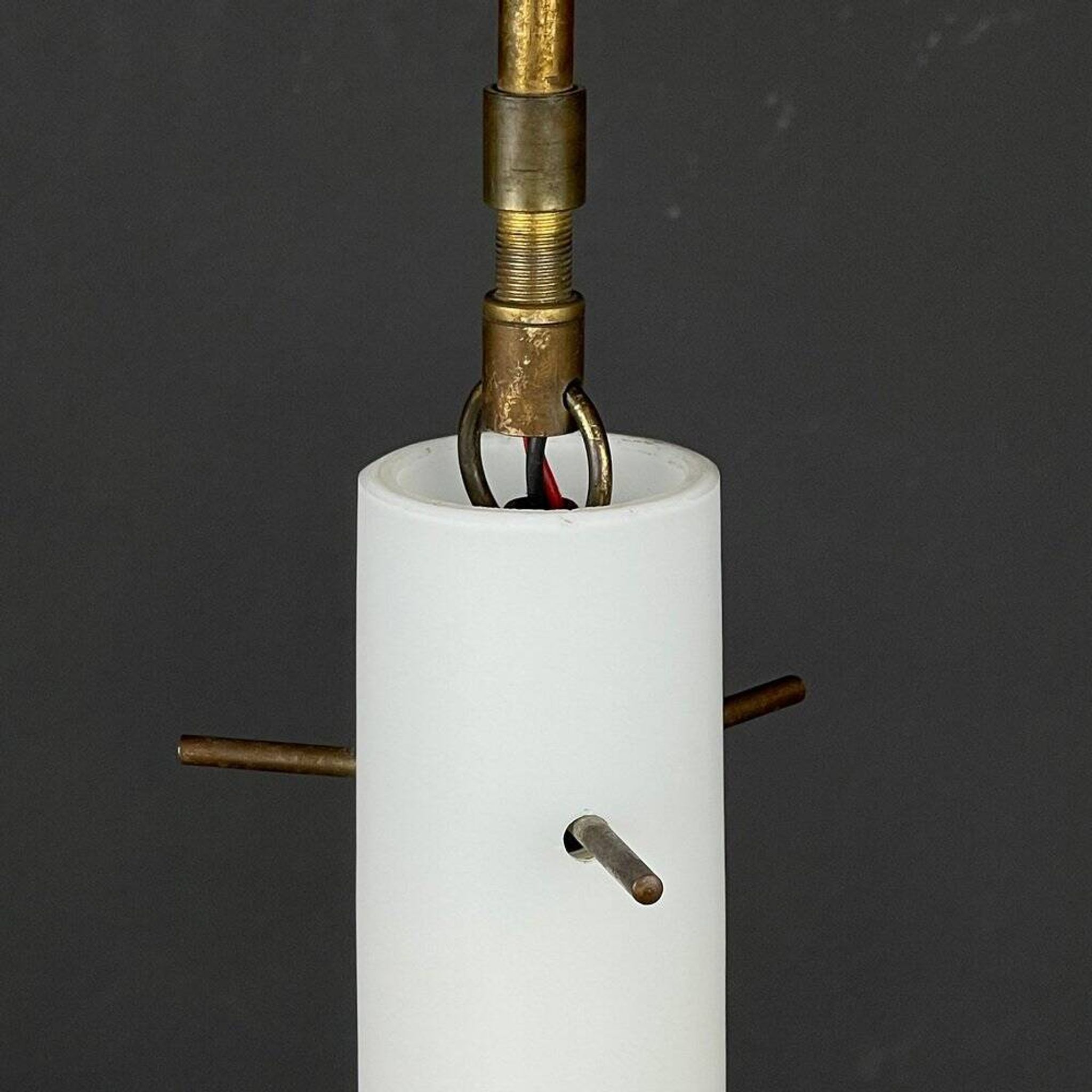 Mid-century multicoloured opaline Murano glass pendant lamp by Stilnovo, Italy, 1950s.