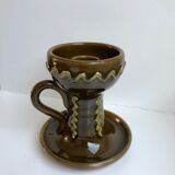Ceramic candle holder italy 70s