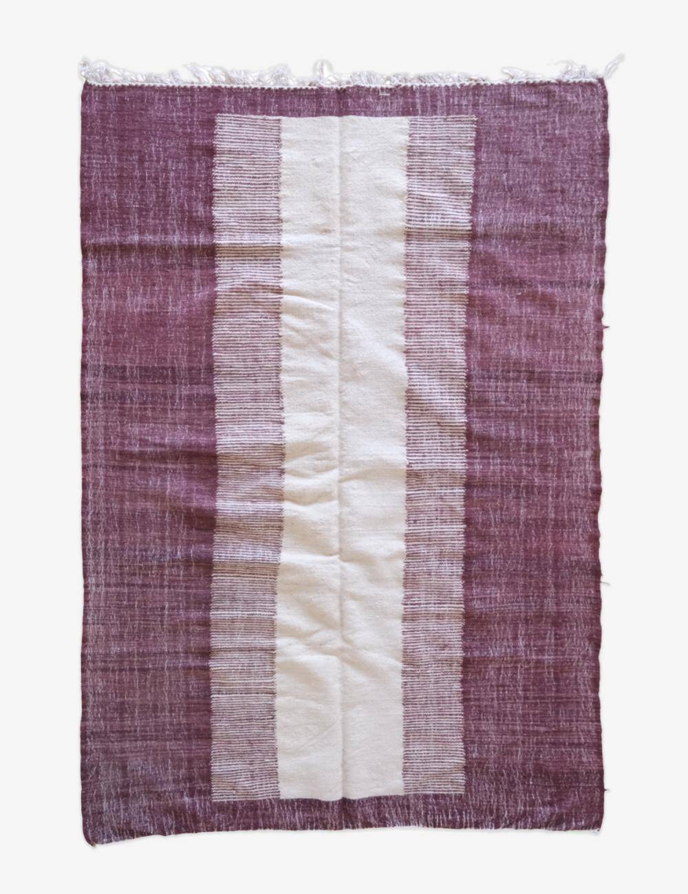 Burgundy Modern Kilim Rug - 246 x 162 cm
