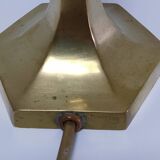 Lampe verre opalin laiton massif années 60
