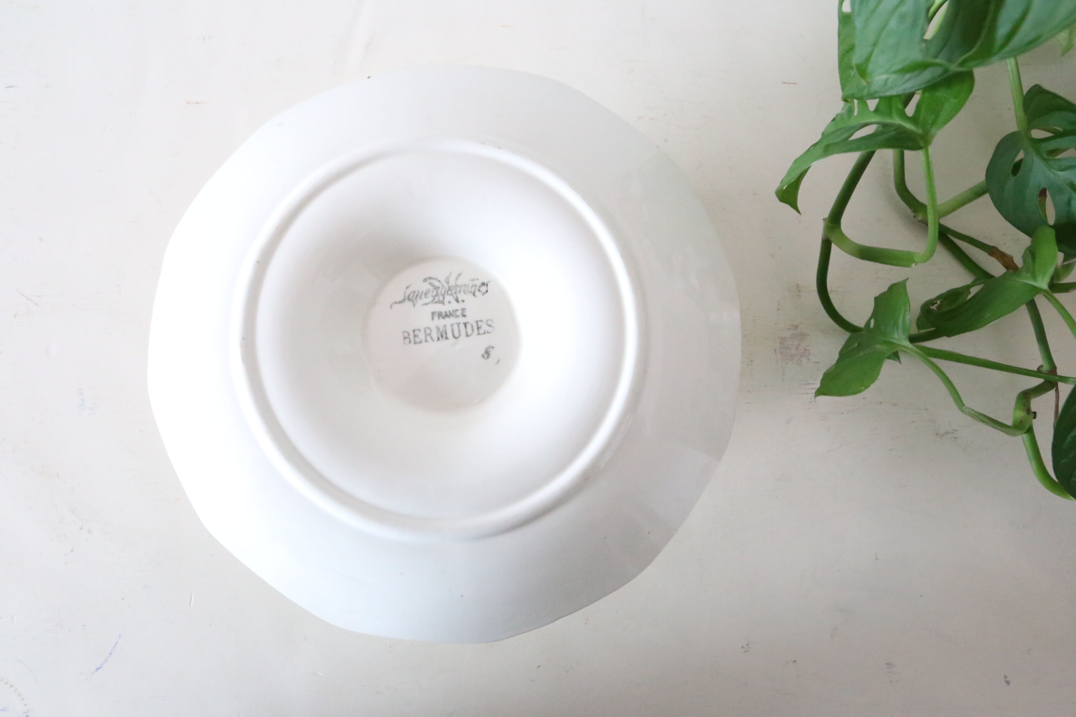 Saucière Sarreguemines, ceramic, Bermuda décor,