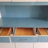 Blue and white formica sideboard