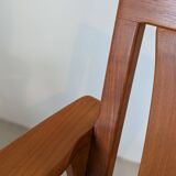 Teak and wool armchair