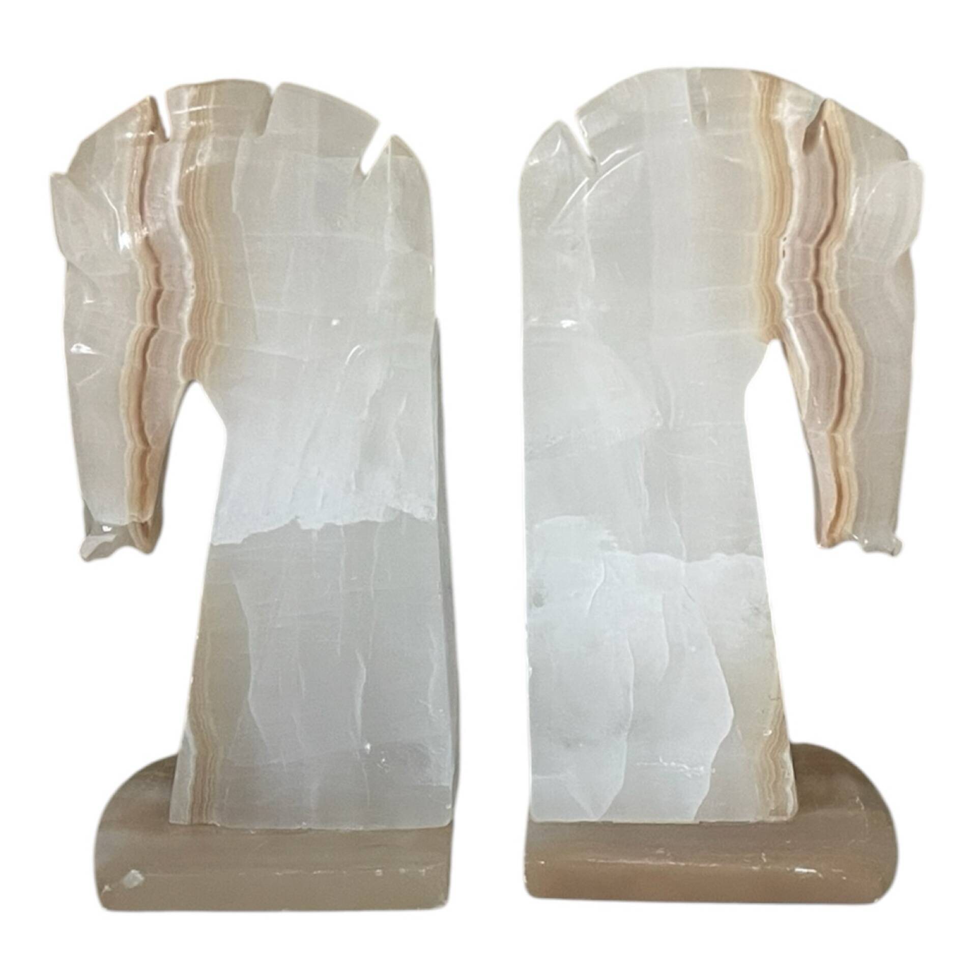Pair of vintage onyx horse head bookends