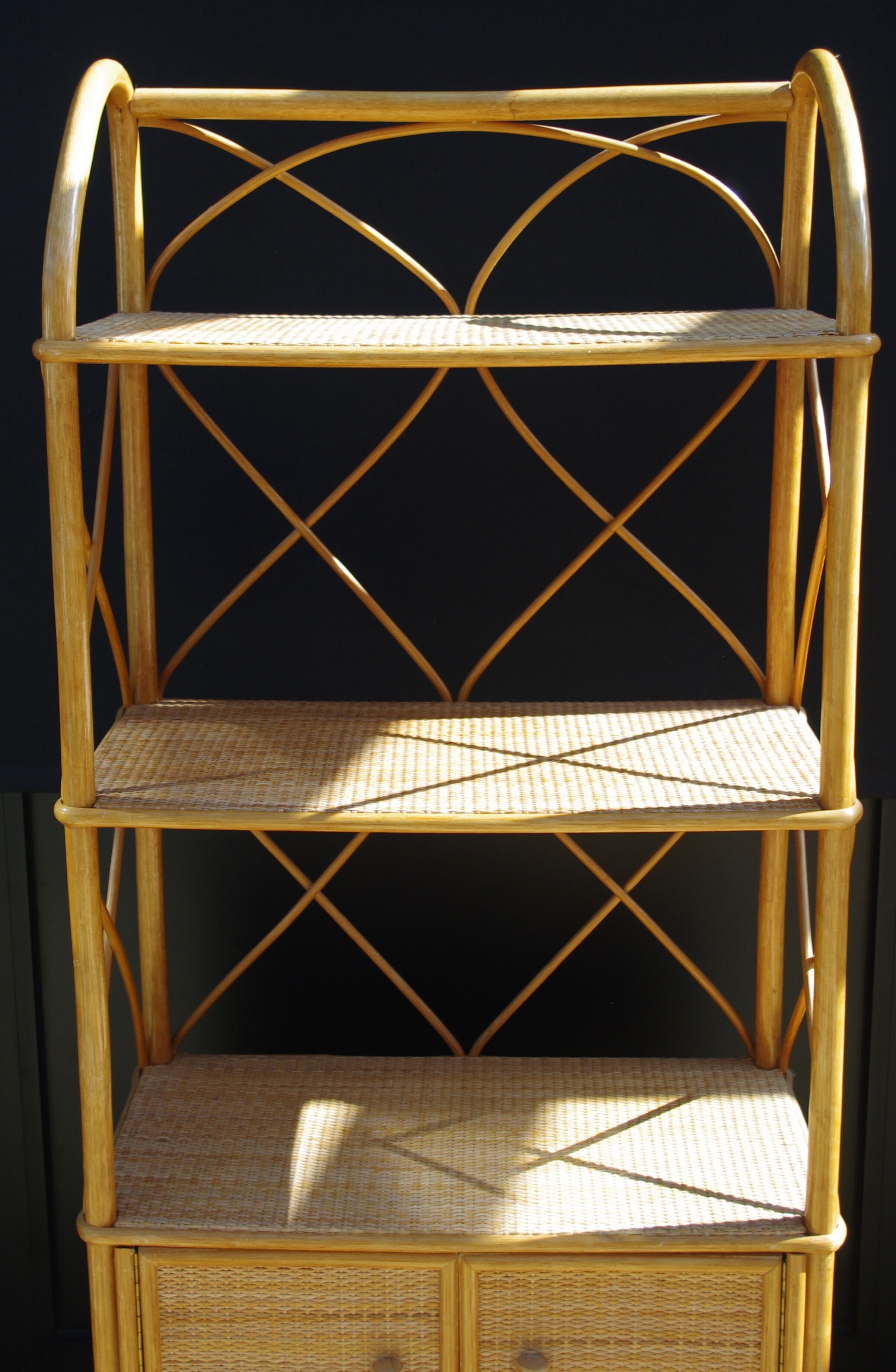 Shelf rattan and bamboo 70s