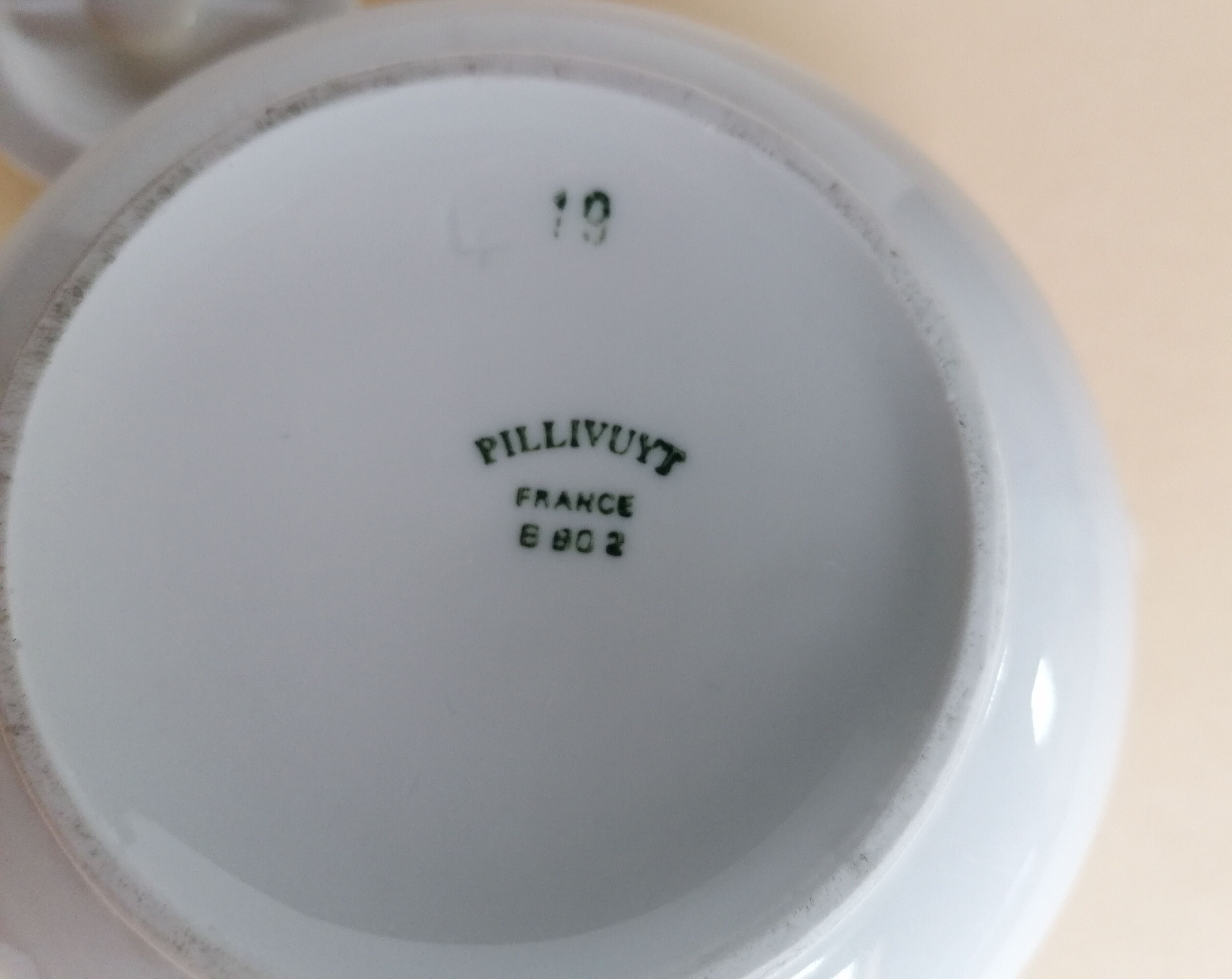 Old Pillivuyt teapot in white porcelain