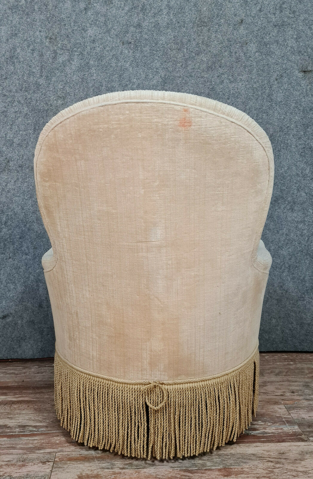 pendant of Napoleon III era toad armchairs in Velvet of Genoa
