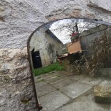 Beveled mirror 68x38 wood bottom