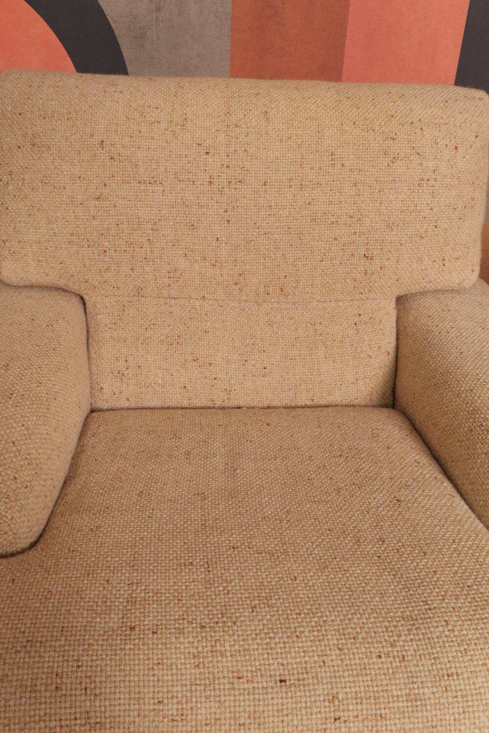 Danish Set of Armchairs Soft Cuschion Comfortable Wool Upholstery