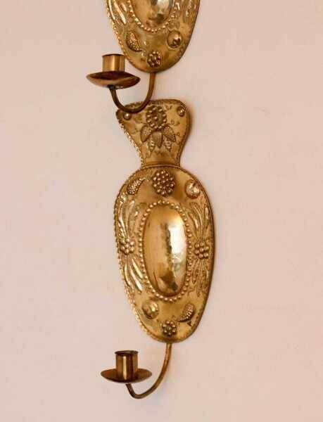 Pair of mid-century brass Swedish sconces