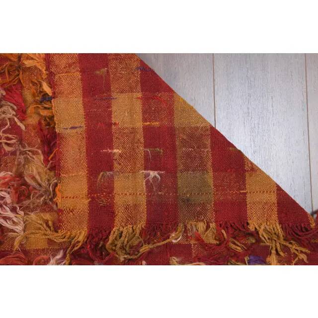 Vintage Turkish Oushak Handmade Wool Cotton Red Kilim Runner 86x231
