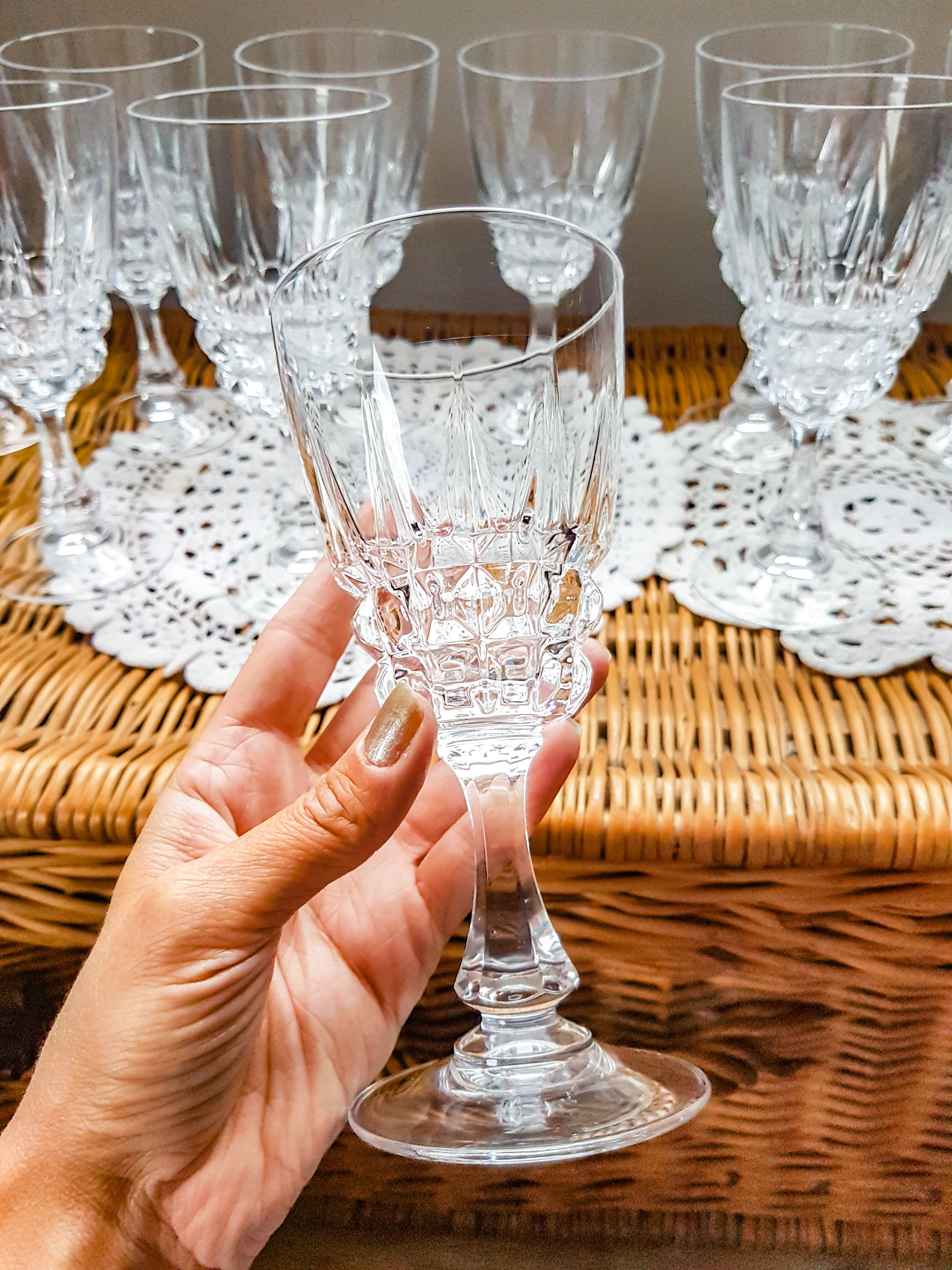 Lot de 6 verres à eau cristal d'arques modèle "Pompadour "