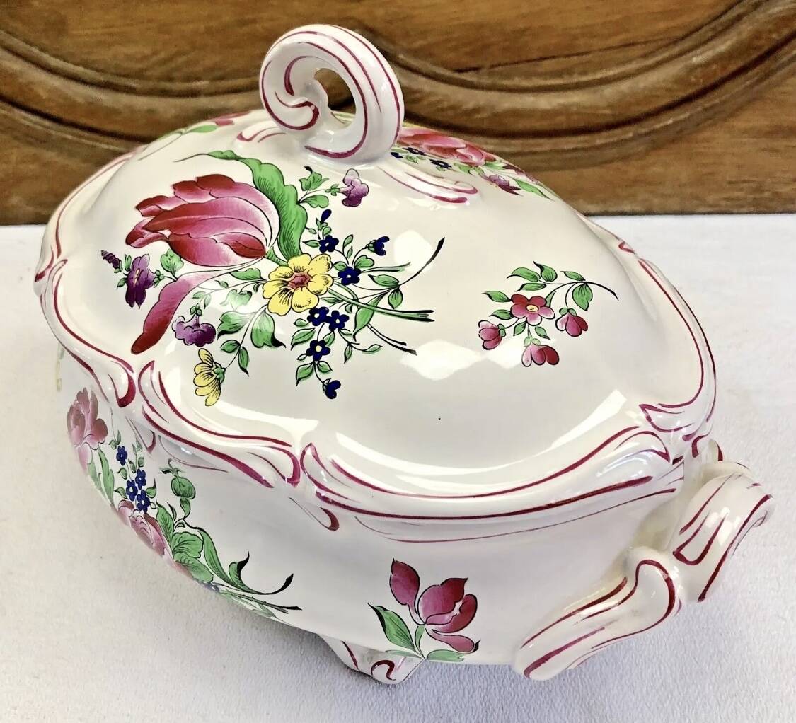 Old Lunéville oval vegetable tureen, street light model