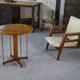 Fauteuil moderniste en acajou et skaï 1940-1950