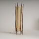 Large bamboo & linen floor lamp by Louis Sognot