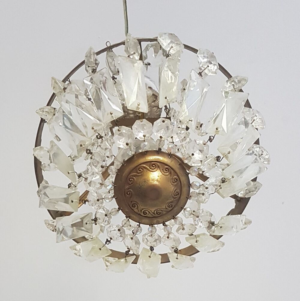 Lustre montgolfière à pampilles