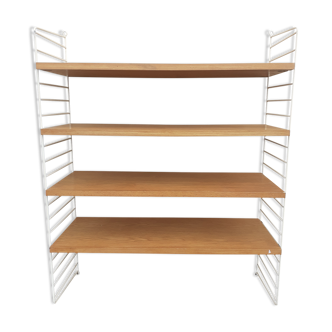 Etagère type string en hêtre et métal année 70 style scandinave.