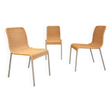 Set of three wicker chairs by Miki Astori