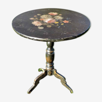 Napoléon III pedestal table in blackened wood