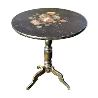 Napoléon III pedestal table in blackened wood