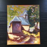 Tableau chapelle bretonne fauve