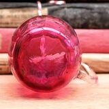 Pot à lait anglais en verre Cranberry de style victorien