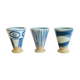 Ensemble de 3 tasses à saké en grès peint main