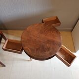 Table tripod vintage worker drawers turned legs