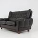Mid-Century Design Black Leather Sofa, 1970s, Czechoslovakia